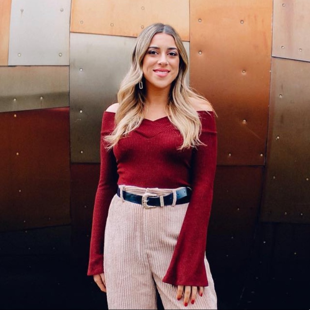 Lulus Maroon Off The Shoulder Top